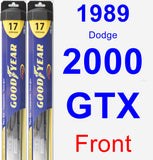 Front Wiper Blade Pack for 1989 Dodge 2000 GTX - Hybrid