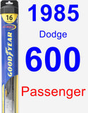 Passenger Wiper Blade for 1985 Dodge 600 - Hybrid