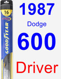 Driver Wiper Blade for 1987 Dodge 600 - Hybrid