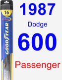 Passenger Wiper Blade for 1987 Dodge 600 - Hybrid