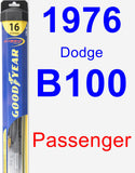 Passenger Wiper Blade for 1976 Dodge B100 - Hybrid