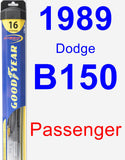 Passenger Wiper Blade for 1989 Dodge B150 - Hybrid