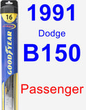 Passenger Wiper Blade for 1991 Dodge B150 - Hybrid