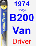 Driver Wiper Blade for 1974 Dodge B200 Van - Hybrid