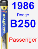 Passenger Wiper Blade for 1986 Dodge B250 - Hybrid