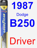 Driver Wiper Blade for 1987 Dodge B250 - Hybrid