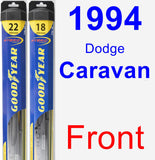 Front Wiper Blade Pack for 1994 Dodge Caravan - Hybrid