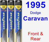 Front & Rear Wiper Blade Pack for 1995 Dodge Caravan - Hybrid