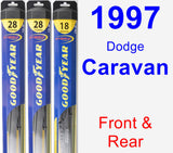 Front & Rear Wiper Blade Pack for 1997 Dodge Caravan - Hybrid