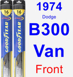 Front Wiper Blade Pack for 1974 Dodge B300 Van - Hybrid