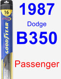 Passenger Wiper Blade for 1987 Dodge B350 - Hybrid