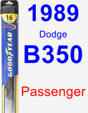 Passenger Wiper Blade for 1989 Dodge B350 - Hybrid
