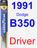 Driver Wiper Blade for 1991 Dodge B350 - Hybrid