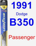 Passenger Wiper Blade for 1991 Dodge B350 - Hybrid