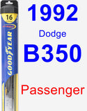 Passenger Wiper Blade for 1992 Dodge B350 - Hybrid