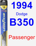 Passenger Wiper Blade for 1994 Dodge B350 - Hybrid
