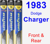 Front & Rear Wiper Blade Pack for 1983 Dodge Charger - Hybrid