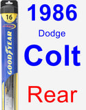 Rear Wiper Blade for 1986 Dodge Colt - Hybrid