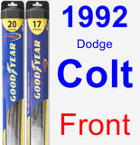 Front Wiper Blade Pack for 1992 Dodge Colt - Hybrid