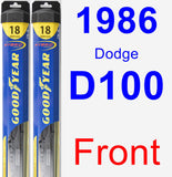 Front Wiper Blade Pack for 1986 Dodge D100 - Hybrid