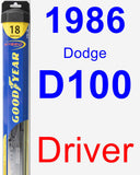 Driver Wiper Blade for 1986 Dodge D100 - Hybrid