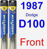 Front Wiper Blade Pack for 1987 Dodge D100 - Hybrid
