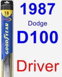 Driver Wiper Blade for 1987 Dodge D100 - Hybrid