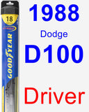 Driver Wiper Blade for 1988 Dodge D100 - Hybrid