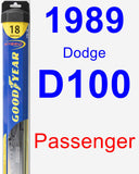 Passenger Wiper Blade for 1989 Dodge D100 - Hybrid