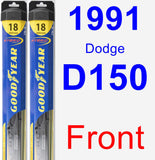 Front Wiper Blade Pack for 1991 Dodge D150 - Hybrid
