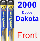 Front Wiper Blade Pack for 2000 Dodge Dakota - Hybrid