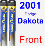 Front Wiper Blade Pack for 2001 Dodge Dakota - Hybrid