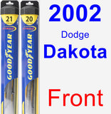 Front Wiper Blade Pack for 2002 Dodge Dakota - Hybrid