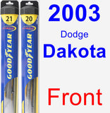 Front Wiper Blade Pack for 2003 Dodge Dakota - Hybrid