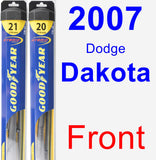 Front Wiper Blade Pack for 2007 Dodge Dakota - Hybrid