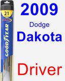 Driver Wiper Blade for 2009 Dodge Dakota - Hybrid