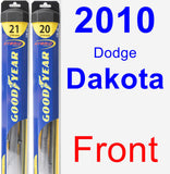 Front Wiper Blade Pack for 2010 Dodge Dakota - Hybrid