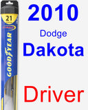 Driver Wiper Blade for 2010 Dodge Dakota - Hybrid