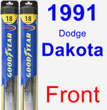 Front Wiper Blade Pack for 1991 Dodge Dakota - Hybrid