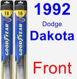 Front Wiper Blade Pack for 1992 Dodge Dakota - Hybrid