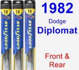 Front & Rear Wiper Blade Pack for 1982 Dodge Diplomat - Hybrid