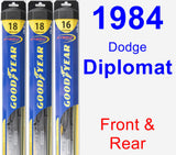 Front & Rear Wiper Blade Pack for 1984 Dodge Diplomat - Hybrid