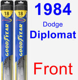 Front Wiper Blade Pack for 1984 Dodge Diplomat - Hybrid