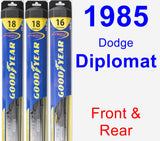 Front & Rear Wiper Blade Pack for 1985 Dodge Diplomat - Hybrid