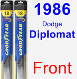 Front Wiper Blade Pack for 1986 Dodge Diplomat - Hybrid