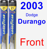 Front Wiper Blade Pack for 2003 Dodge Durango - Hybrid