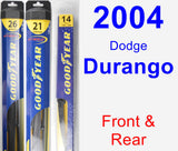 Front & Rear Wiper Blade Pack for 2004 Dodge Durango - Hybrid