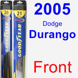 Front Wiper Blade Pack for 2005 Dodge Durango - Hybrid