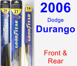 Front & Rear Wiper Blade Pack for 2006 Dodge Durango - Hybrid