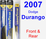 Front & Rear Wiper Blade Pack for 2007 Dodge Durango - Hybrid